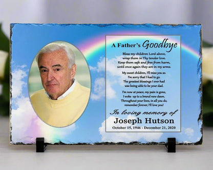 Memorial Photo Gift - Loss of a Father Dad - A Fathers Goodbye – Personalized Sympathy Gifts by Sunrise Keepsakes