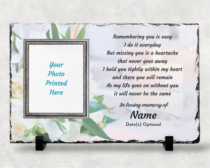 Memorial Photo Gift, Sympathy Gift, Loss of a Loved One, Memorial Plaque – Personalized Sympathy Gifts by Sunrise Keepsakes