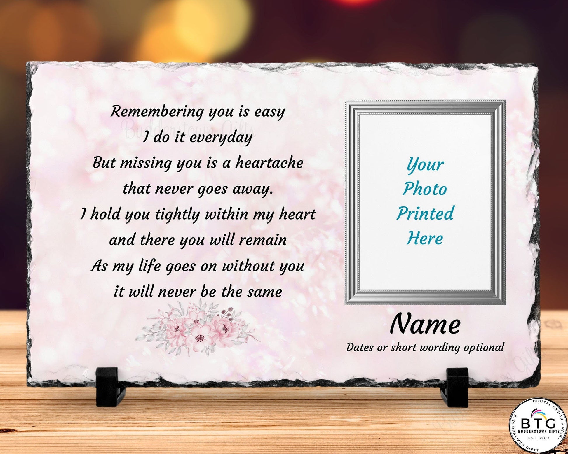 Memorial Plaque, Remembering You, Sympathy Gift, Loss of a Loved One, Remembrance Gift, Personalized Memorial – Personalized Sympathy Gifts by Sunrise Keepsakes