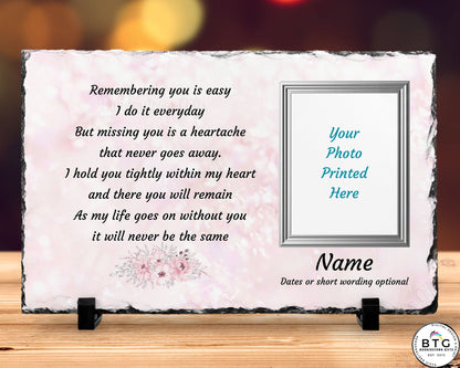 Memorial Plaque, Remembering You, Sympathy Gift, Loss of a Loved One, Remembrance Gift, Personalized Memorial – Personalized Sympathy Gifts by Sunrise Keepsakes