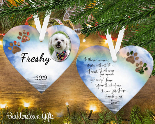 Pet Memorial Ornament - Memorial ornament for pet - Pet Sympathy Gift – Personalized pet memorial by Sunrise Keepsakes