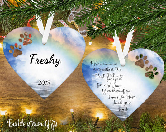 Pet Memorial Ornament - Memorial ornament for pet - Pet Sympathy Gift – Personalized pet memorial by Sunrise Keepsakes