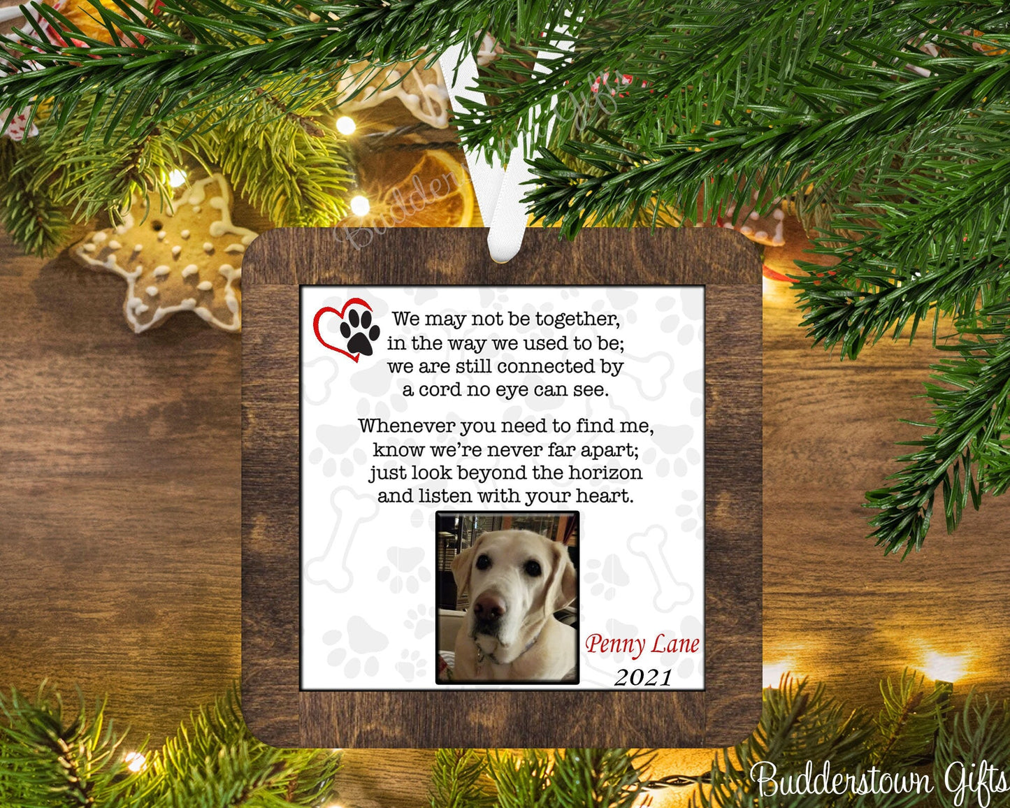 Pet Memorial Ornament - Single Sided, Memorial Ornament, loss of pet, memorial gift – Personalized pet memorial by Sunrise Keepsakes
