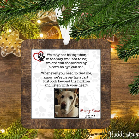Pet Memorial Ornament - Single Sided, Memorial Ornament, loss of pet, memorial gift – Personalized pet memorial by Sunrise Keepsakes