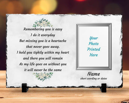 Remembering You, Sympathy Gift, Loss of a Loved One, Remembrance Gift, Memorial Plaque, Personalized Memorial – Personalized Sympathy Gifts by Sunrise Keepsakes