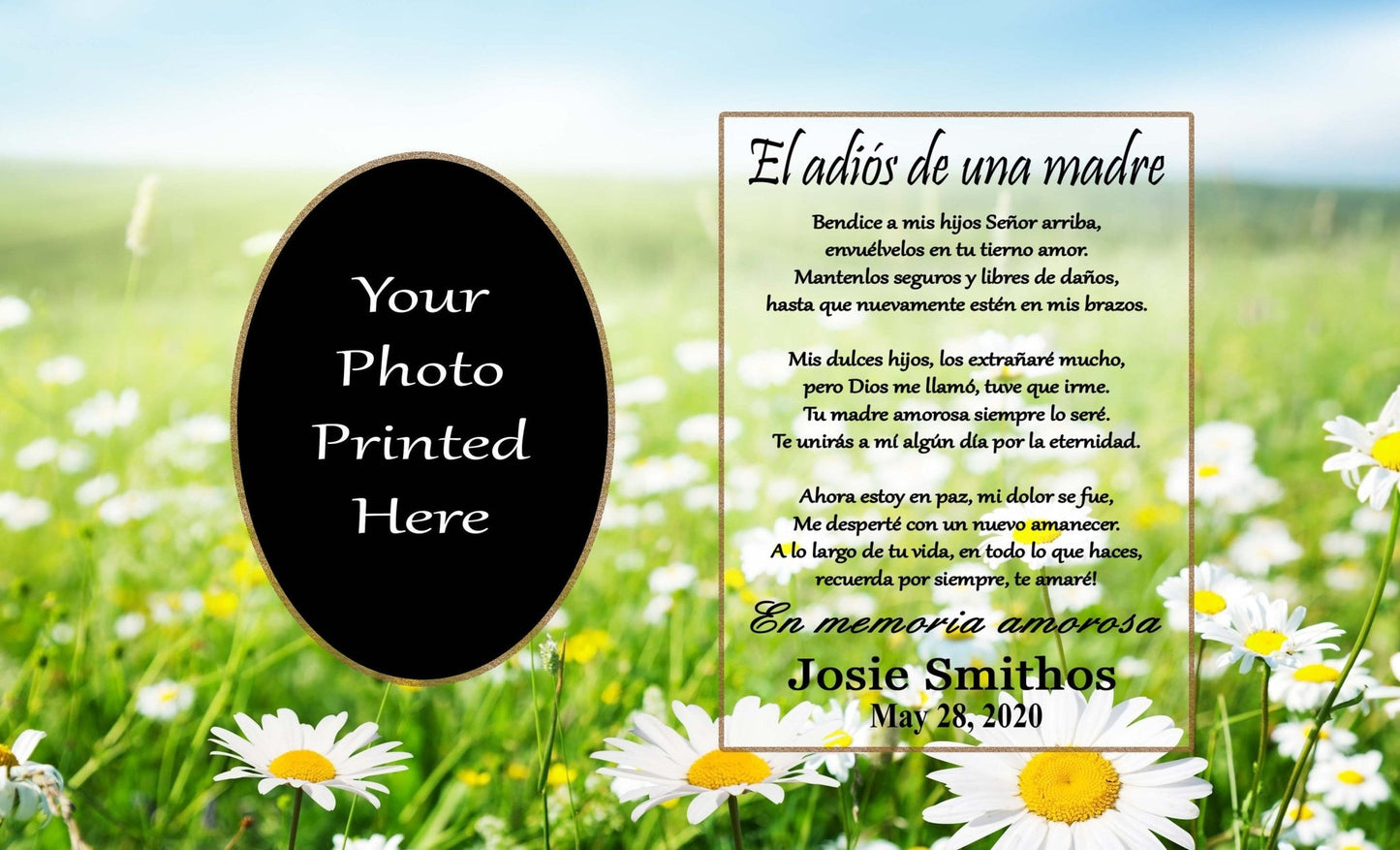 Spanish Memorial Plaque – Pérdida de Madre, Regalo de Simpatía y Recuerdo Personalizado – Personalized Sympathy Gifts by Sunrise Keepsakes