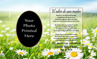 Spanish Memorial Plaque – Pérdida de Madre, Regalo de Simpatía y Recuerdo Personalizado – Personalized Sympathy Gifts by Sunrise Keepsakes
