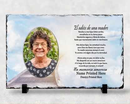 Spanish Memorial Plaque – Pérdida de Madre, Regalo de Simpatía y Recuerdo Personalizado – Personalized Sympathy Gifts by Sunrise Keepsakes