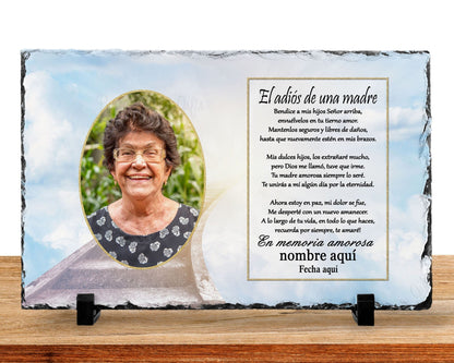 Spanish Memorial Plaque – Pérdida de Madre, Regalo de Simpatía y Recuerdo Personalizado – Personalized Sympathy Gifts by Sunrise Keepsakes