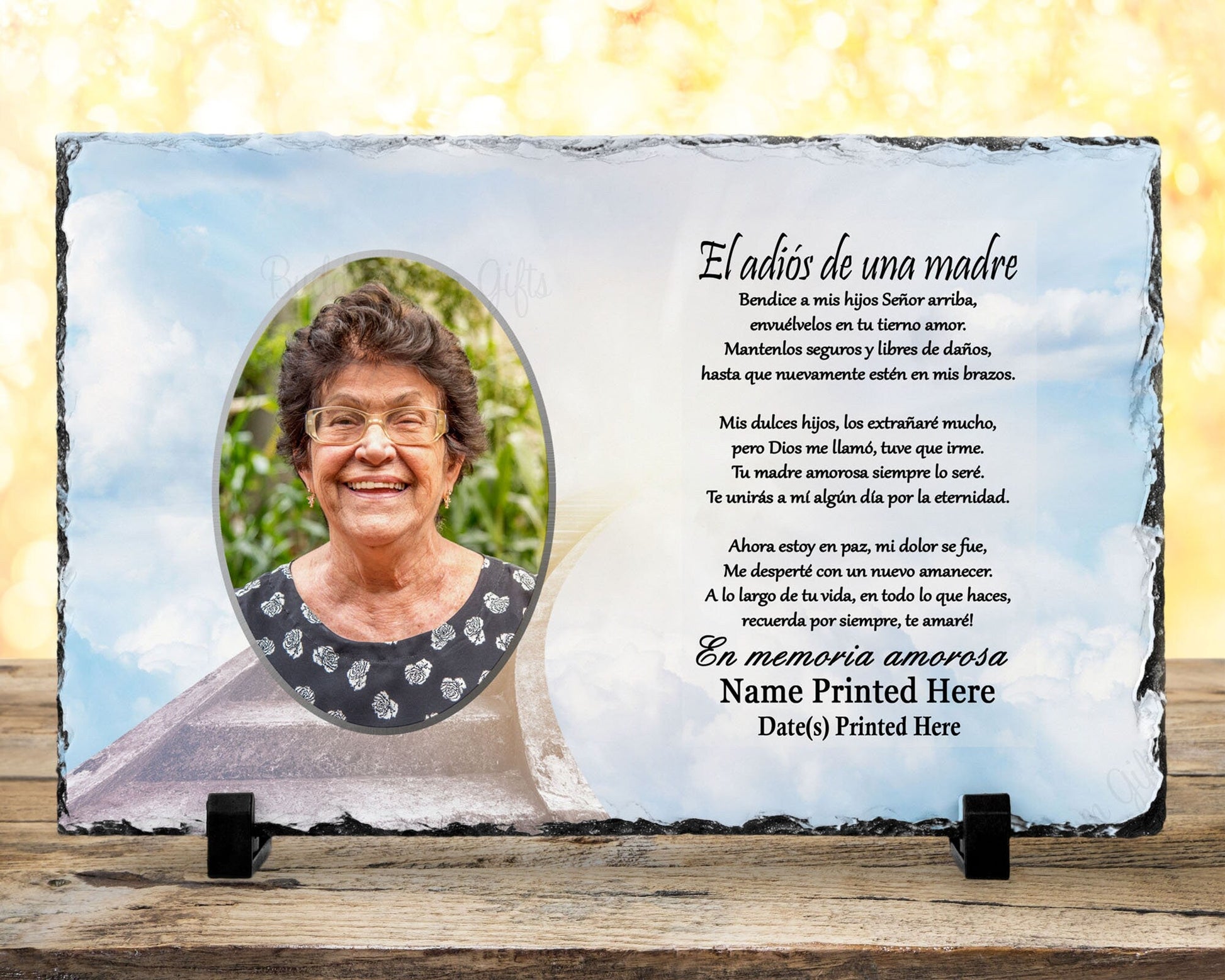 Spanish Memorial Plaque – Pérdida de Madre, Regalo de Simpatía y Recuerdo Personalizado – Personalized Sympathy Gifts by Sunrise Keepsakes