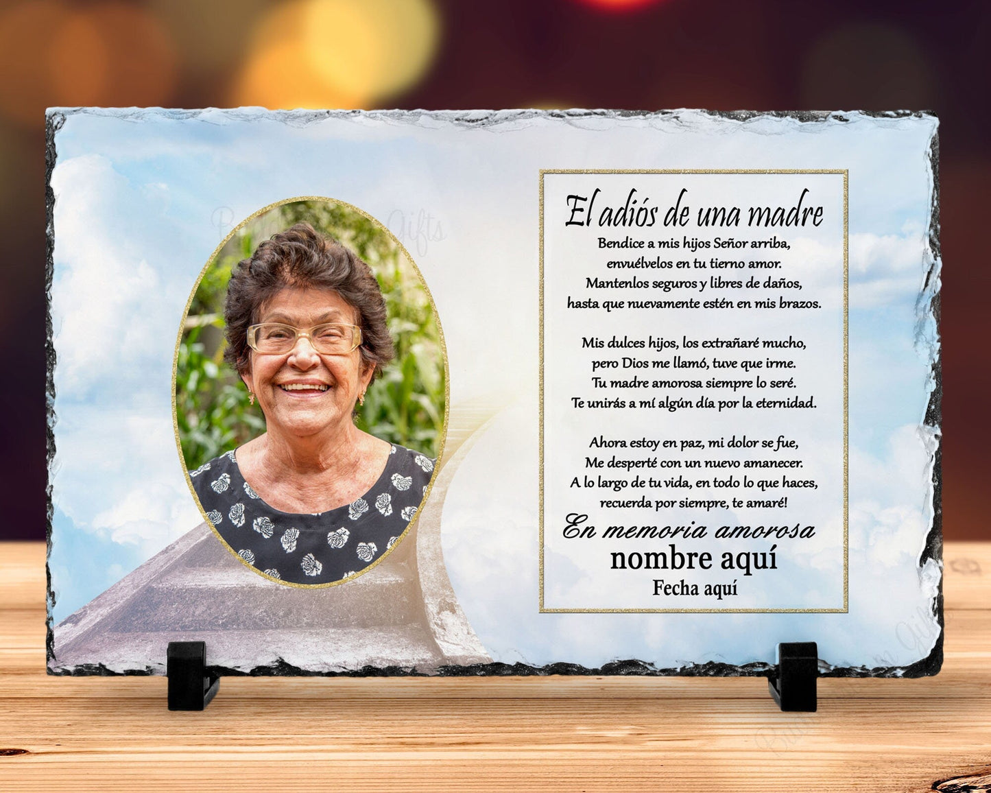 Spanish Memorial Plaque – Pérdida de Madre, Regalo de Simpatía y Recuerdo Personalizado – Personalized Sympathy Gifts by Sunrise Keepsakes