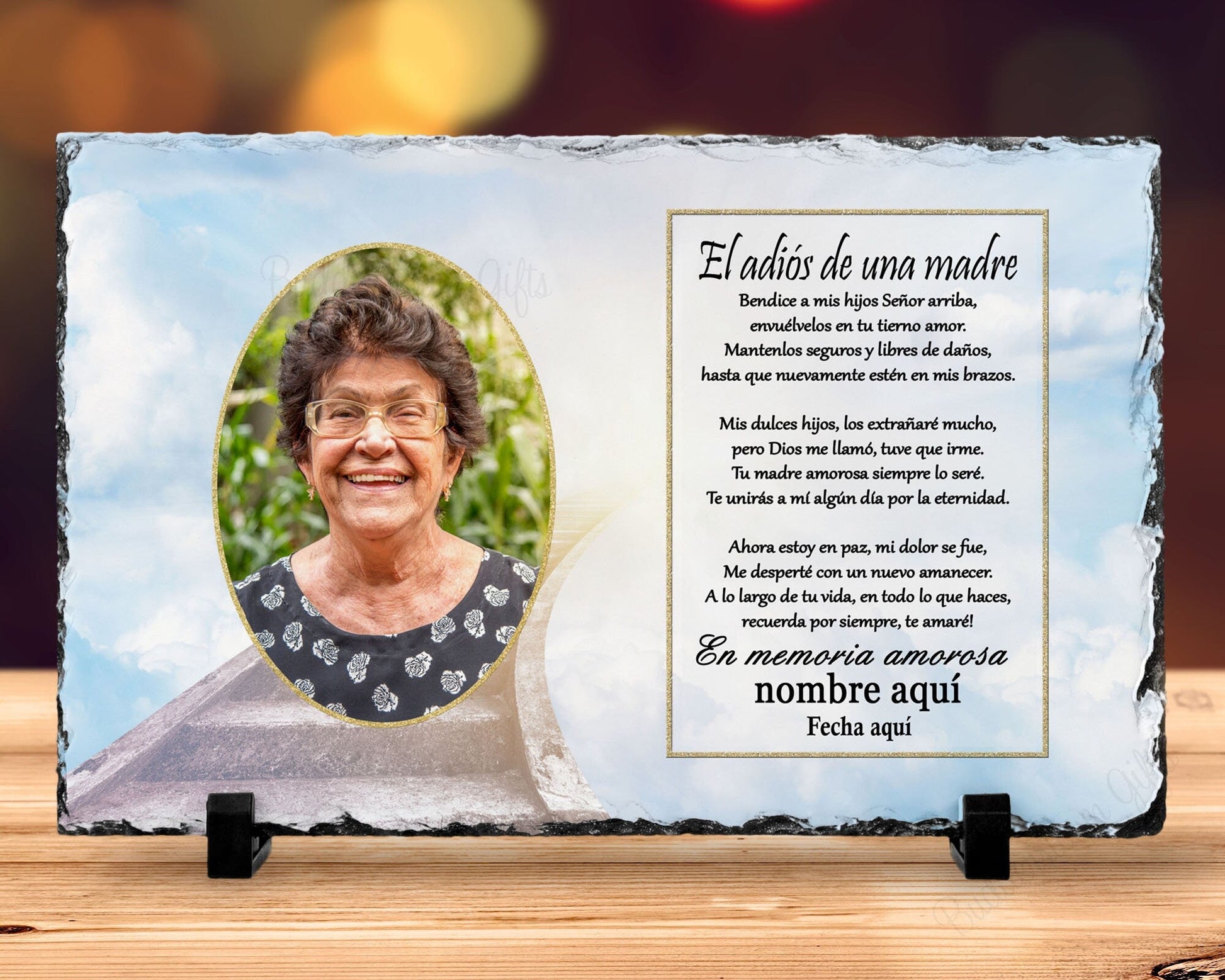 Spanish Memorial Plaque – Pérdida de Madre, Regalo de Simpatía y Recuerdo Personalizado – Personalized Sympathy Gifts by Sunrise Keepsakes