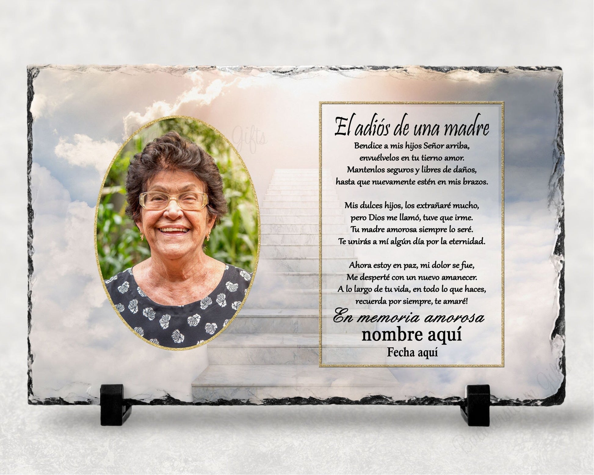 Spanish Memorial Plaque – Pérdida de Madre, Regalo de Simpatía y Recuerdo Personalizado – Personalized Sympathy Gifts by Sunrise Keepsakes