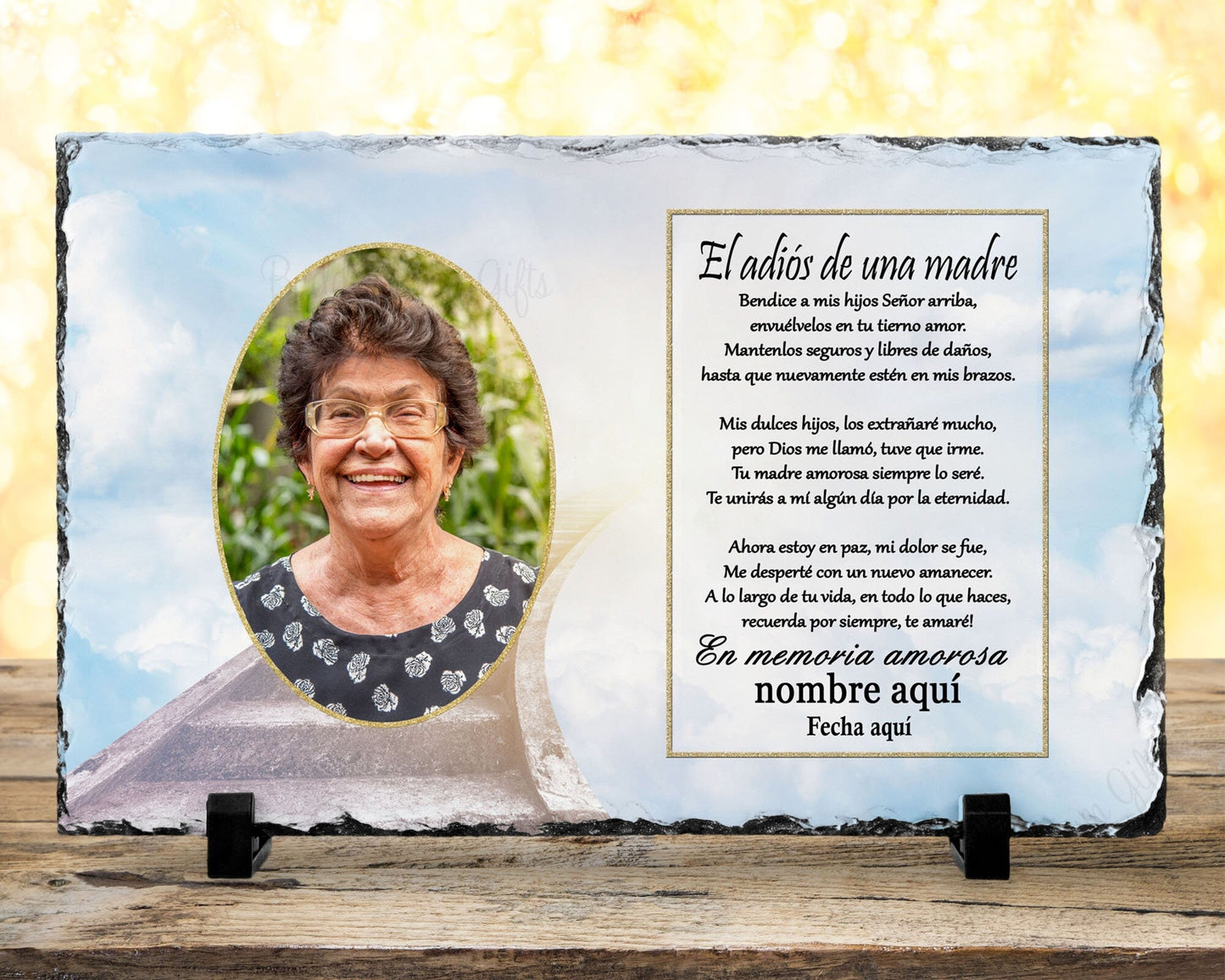 Spanish Memorial Plaque – Pérdida de Madre, Regalo de Simpatía y Recuerdo Personalizado – Personalized Sympathy Gifts by Sunrise Keepsakes