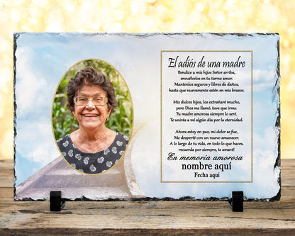 Spanish Memorial Plaque – Pérdida de Madre, Regalo de Simpatía y Recuerdo Personalizado – Personalized Sympathy Gifts by Sunrise Keepsakes