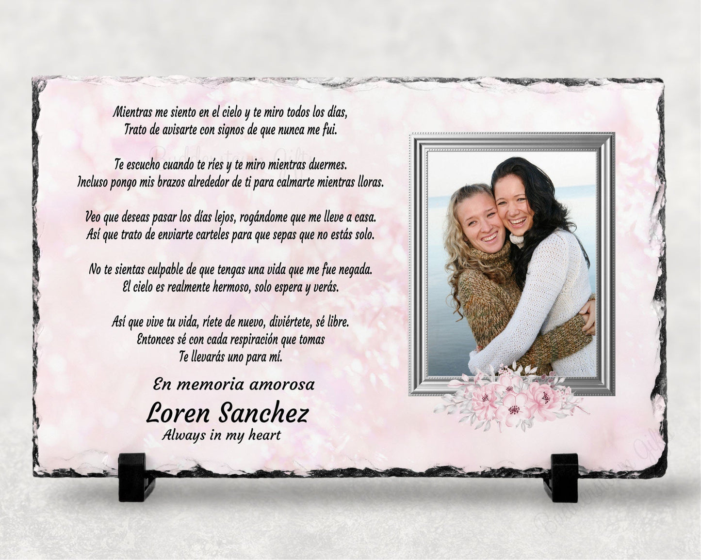 Spanish Memorial Plaque – Regalo de Simpatía y Recuerdo Personalizado – Personalized Sympathy Gifts by Sunrise Keepsakes