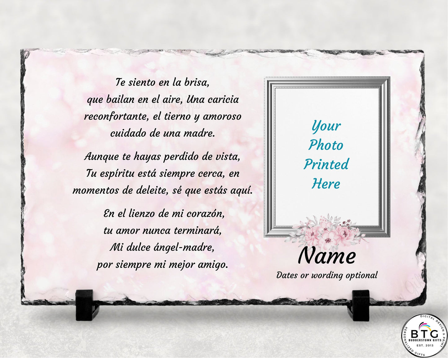 Spanish Memorial Plaque – Regalo de Simpatía y Recuerdo Personalizado – Personalized Sympathy Gifts by Sunrise Keepsakes