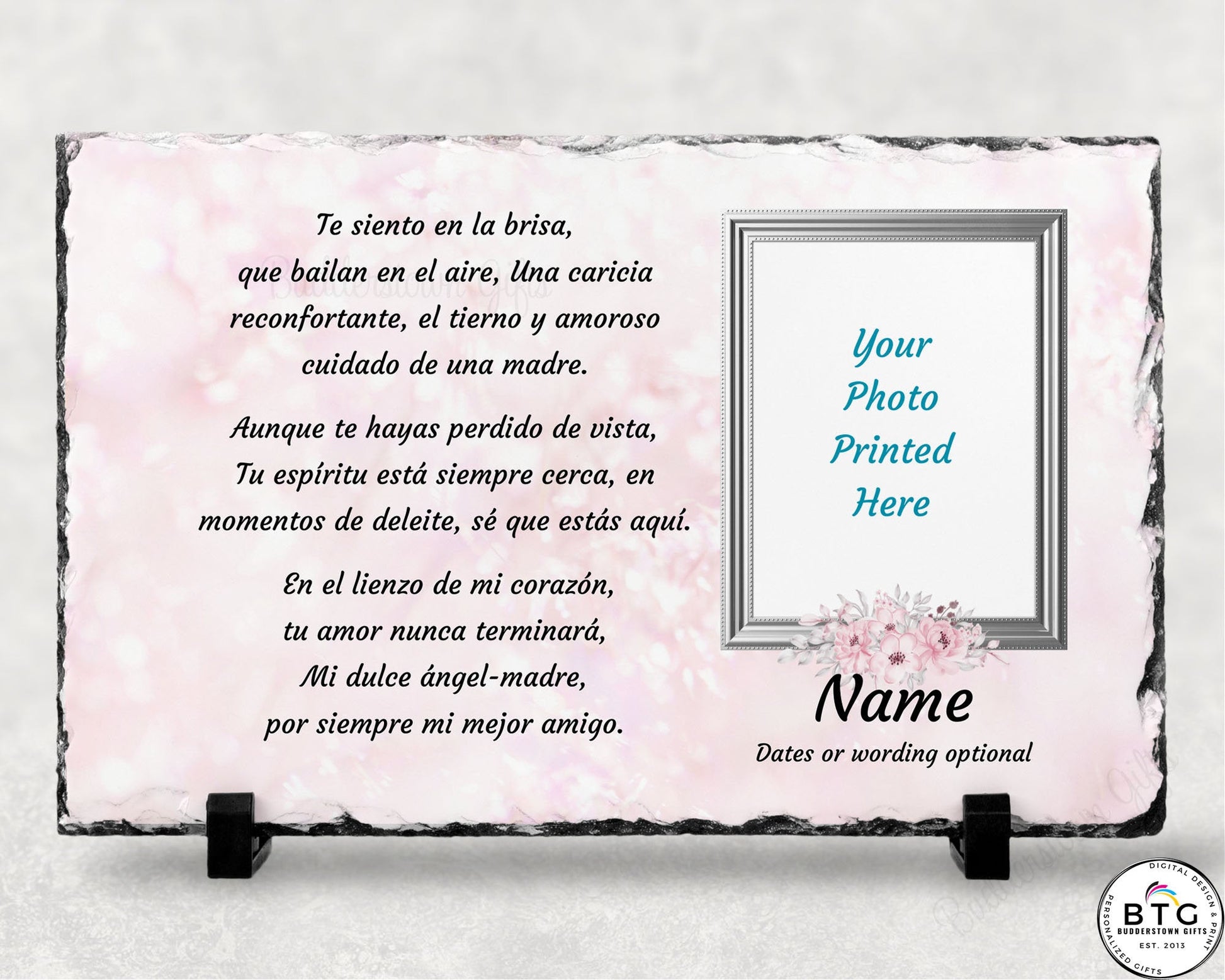 Spanish Memorial Plaque – Regalo de Simpatía y Recuerdo Personalizado – Personalized Sympathy Gifts by Sunrise Keepsakes