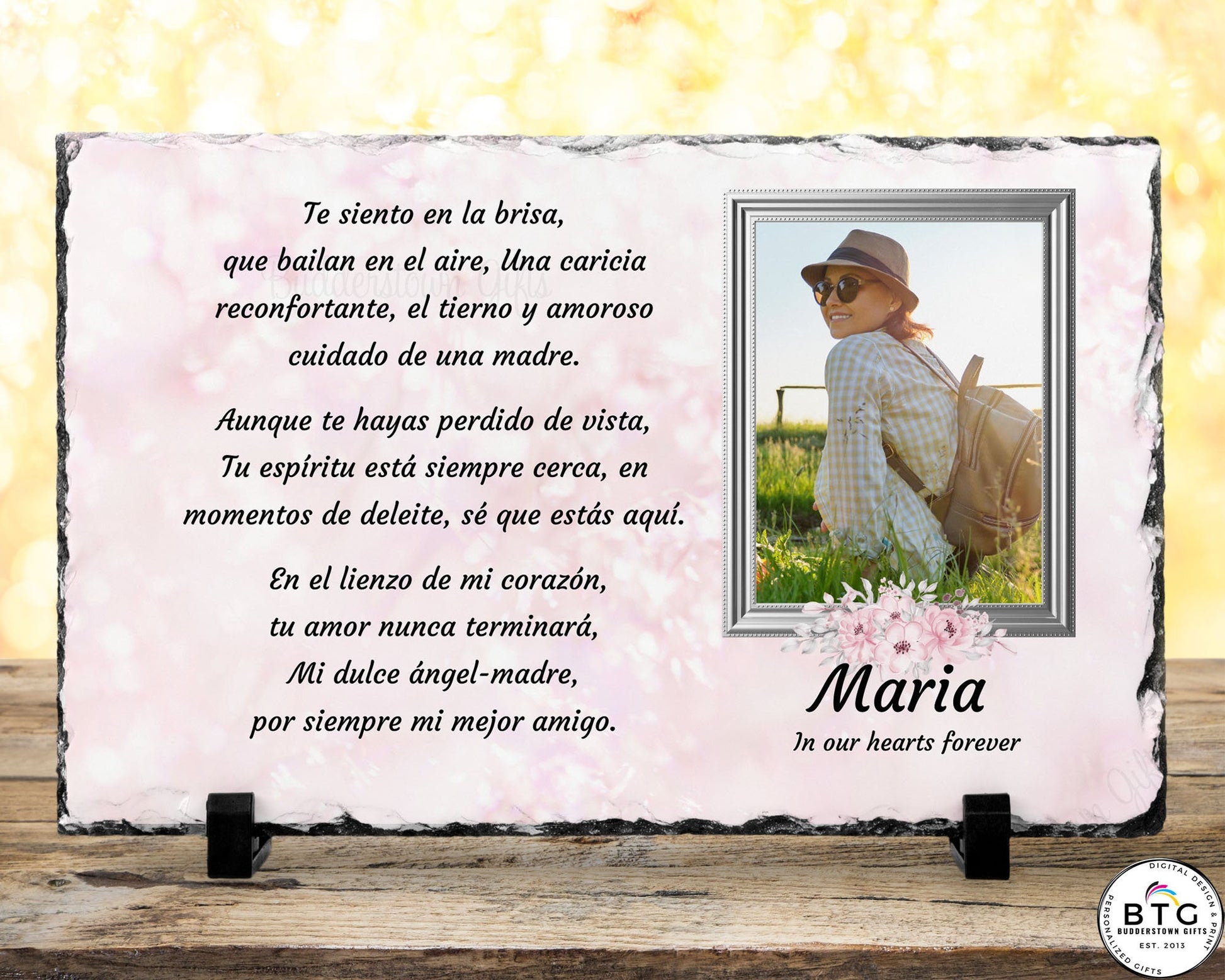 Spanish Memorial Plaque – Regalo de Simpatía y Recuerdo Personalizado – Personalized Sympathy Gifts by Sunrise Keepsakes