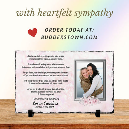 Spanish Memorial Plaque – Regalo de Simpatía y Recuerdo Personalizado – Personalized Sympathy Gifts by Sunrise Keepsakes