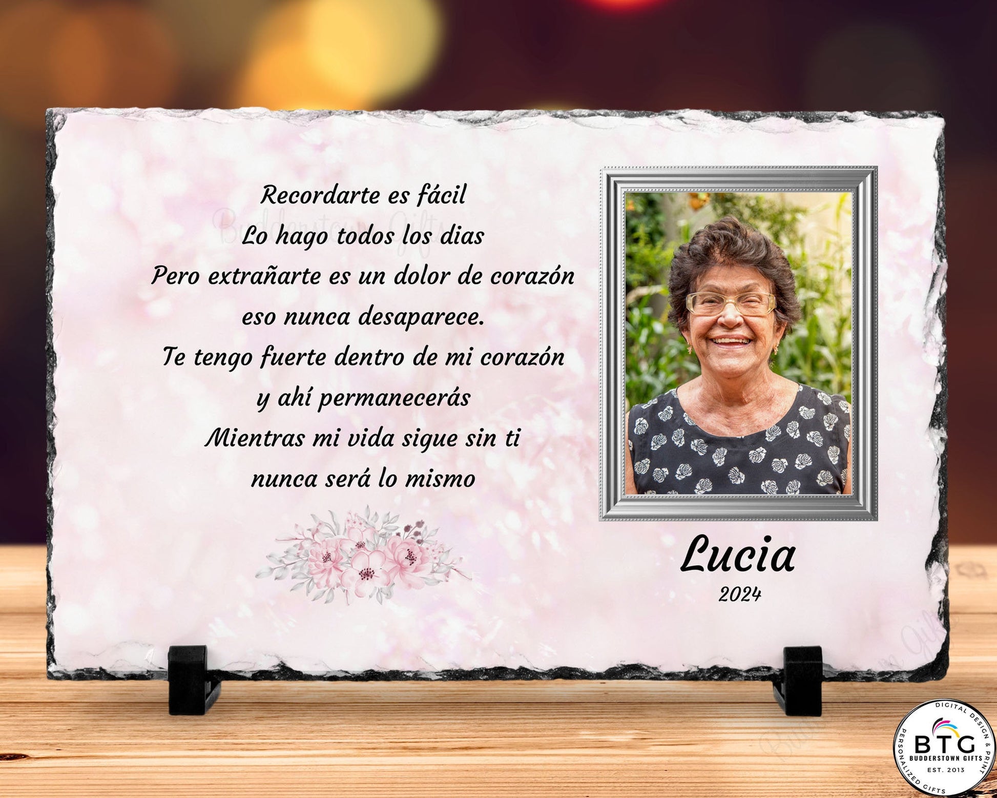 Spanish Memorial Plaque – Regalo de Simpatía y Recuerdo Personalizado – Personalized Sympathy Gifts by Sunrise Keepsakes