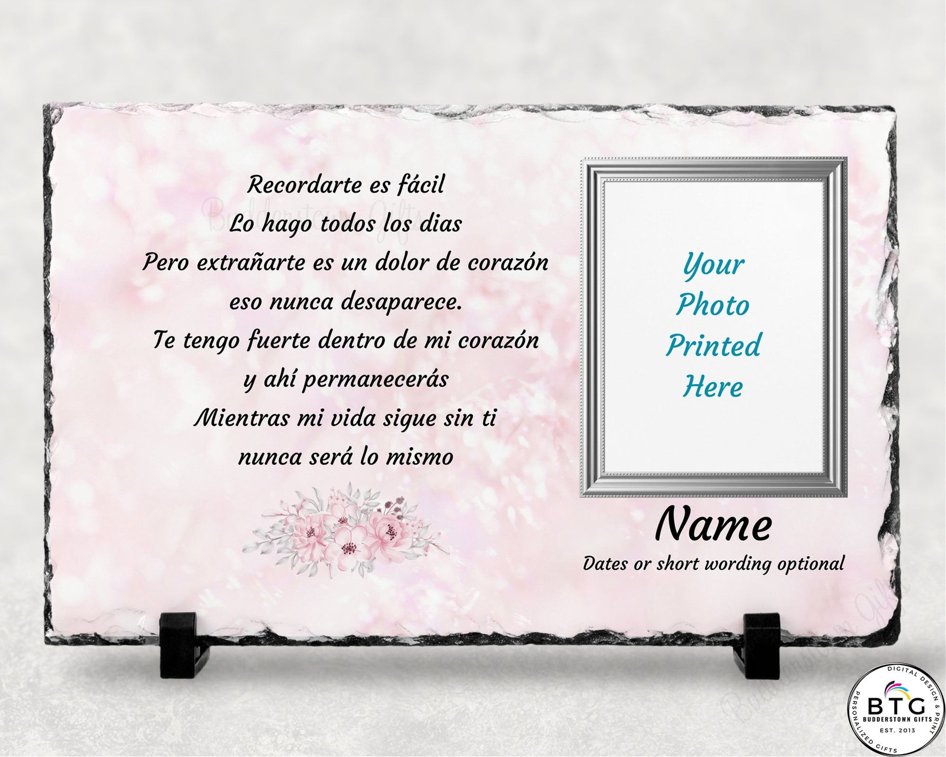 Spanish Memorial Plaque – Regalo de Simpatía y Recuerdo Personalizado – Personalized Sympathy Gifts by Sunrise Keepsakes