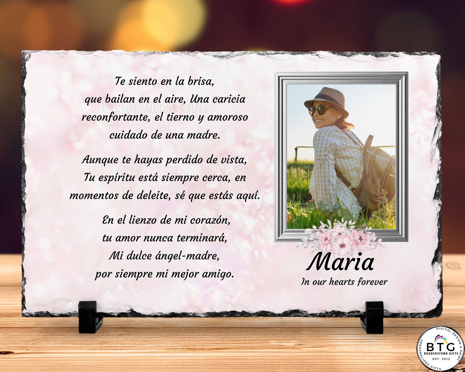 Spanish Memorial Plaque – Regalo de Simpatía y Recuerdo Personalizado – Personalized Sympathy Gifts by Sunrise Keepsakes