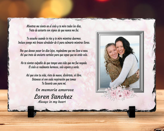 Spanish Memorial Plaque – Regalo de Simpatía y Recuerdo Personalizado – Personalized Sympathy Gifts by Sunrise Keepsakes