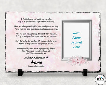 Sympathy Gift, Remembrance Gift, Memorial Plaque, Personalized Memorial – Personalized Sympathy Gifts by Sunrise Keepsakes