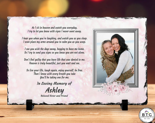 Sympathy Gift, Remembrance Gift, Memorial Plaque, Personalized Memorial – Personalized Sympathy Gifts by Sunrise Keepsakes