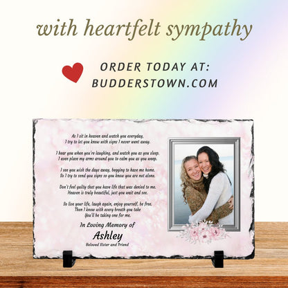 Sympathy Gift, Remembrance Gift, Memorial Plaque, Personalized Memorial – Personalized Sympathy Gifts by Sunrise Keepsakes