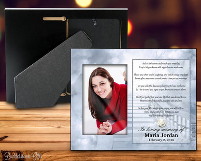 A heartfelt sympathy gift featuring As I Sit In Heaven by Hazel Birdsall. Personalize with a photo and bring comfort to any space.