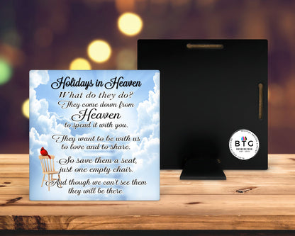 The Empty Chair Plaque for Holiday Memorials - 6" x 6 – Personalized Sympathy Gifts by Sunrise Keepsakes