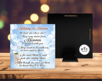 The Empty Chair Plaque for Holiday Memorials - 6" x 6 – Personalized Sympathy Gifts by Sunrise Keepsakes