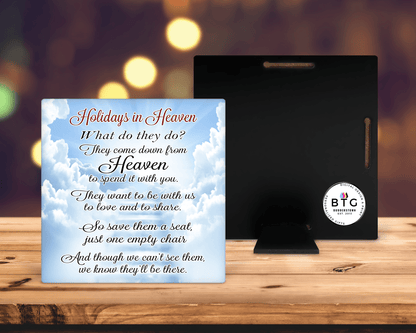 The Empty Chair Plaque for Holiday Memorials - 6" x 6 – Personalized Sympathy Gifts by Sunrise Keepsakes