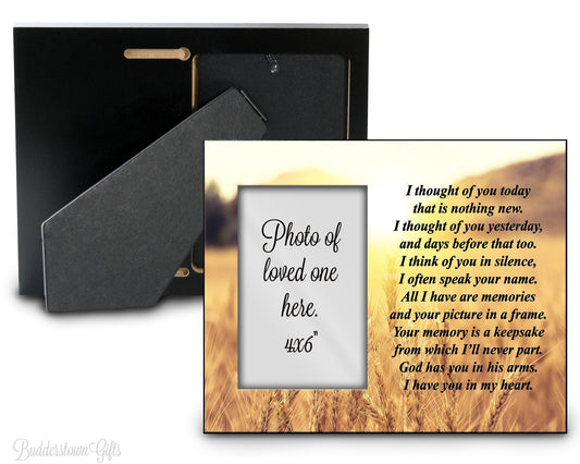 Thought of you today - Vers. 3 - remembrance, tribute, Memorial Frame, sympathy, loss of loved one – Personalized by Sunrise Keepsakes